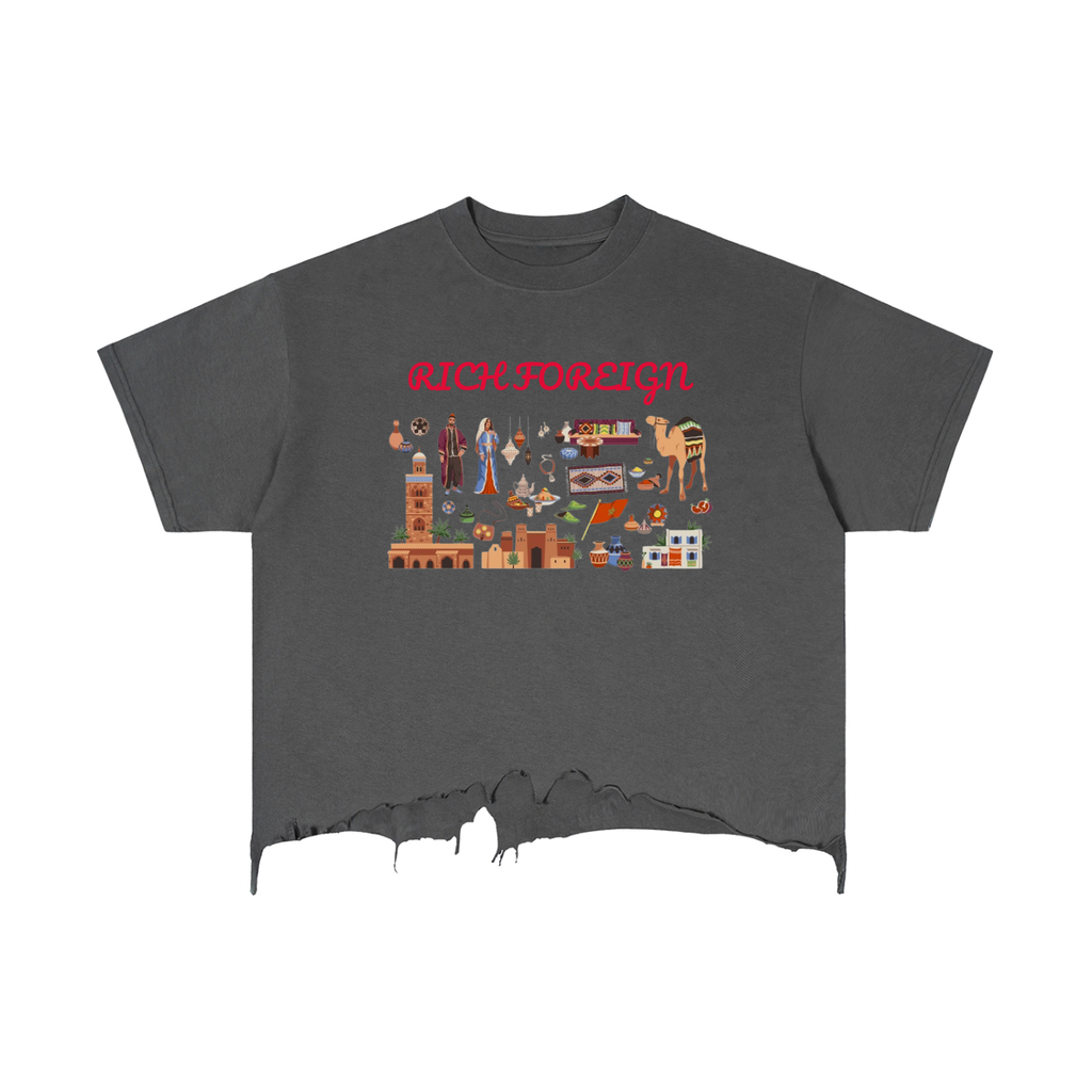 Vintage Wash Boxy Distressed Hem T-Shirt