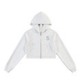 Women Essential Cropped Zip-Up Hoodie