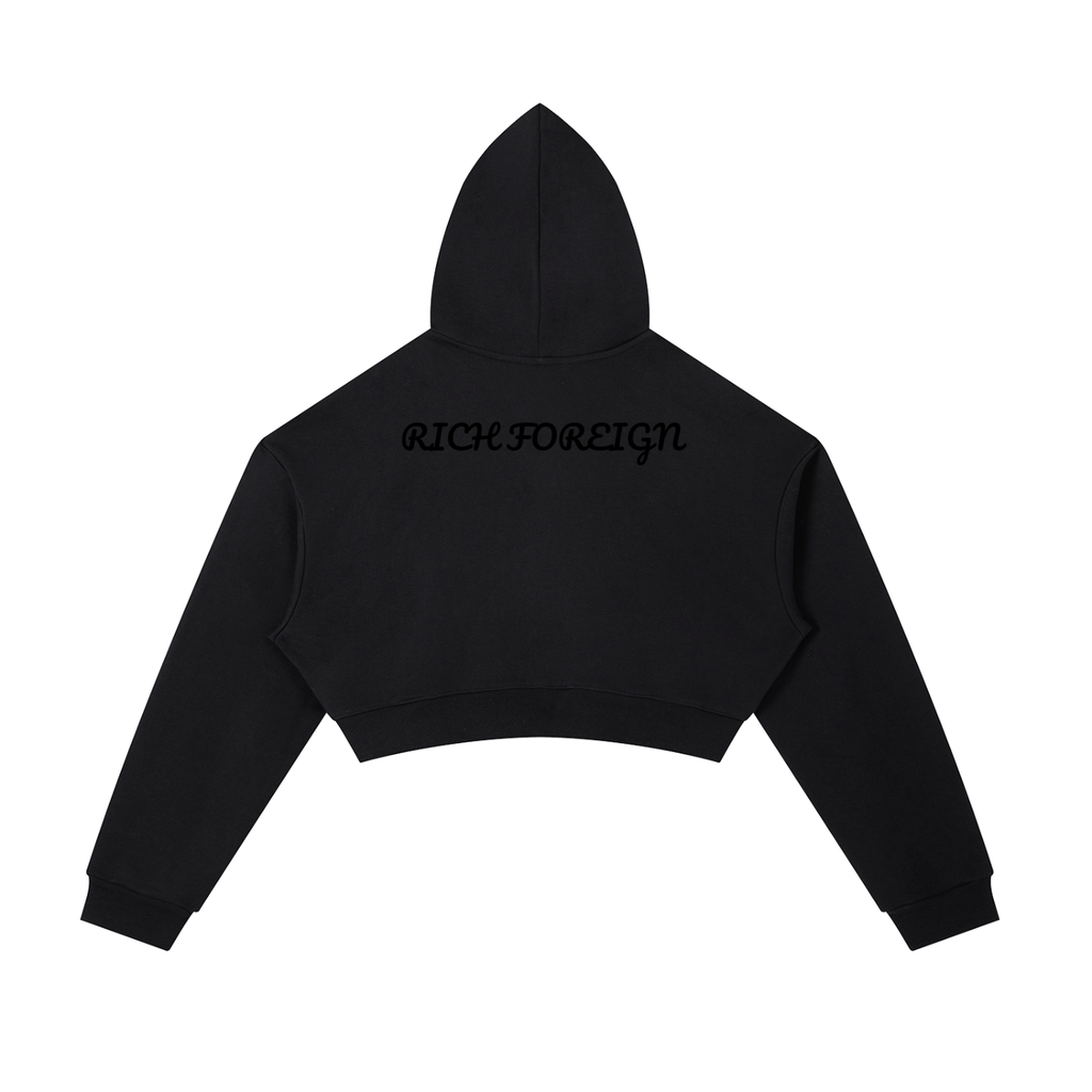 Women Essential Cropped Zip-Up Hoodie