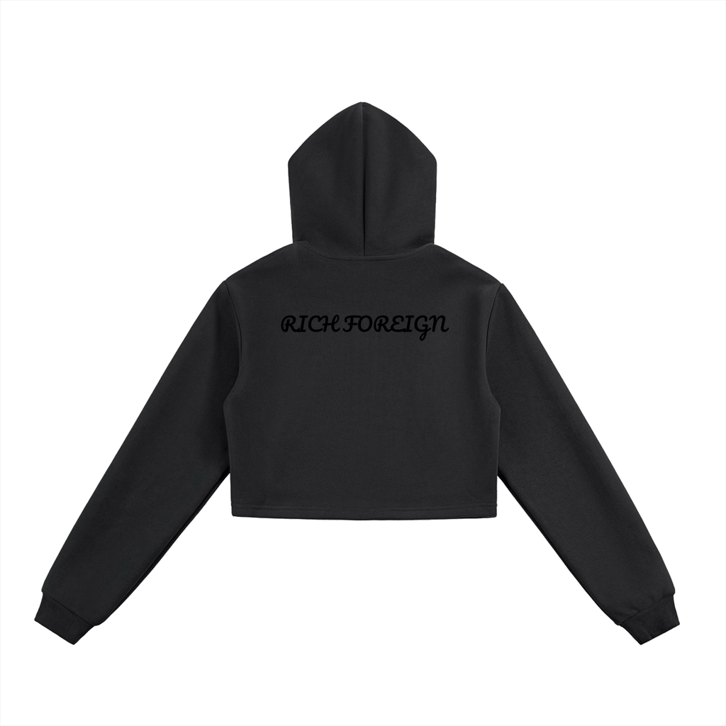Women Essential Cropped Zip-Up Hoodie