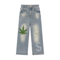 Vintage Wash Distressed Denim Jeans