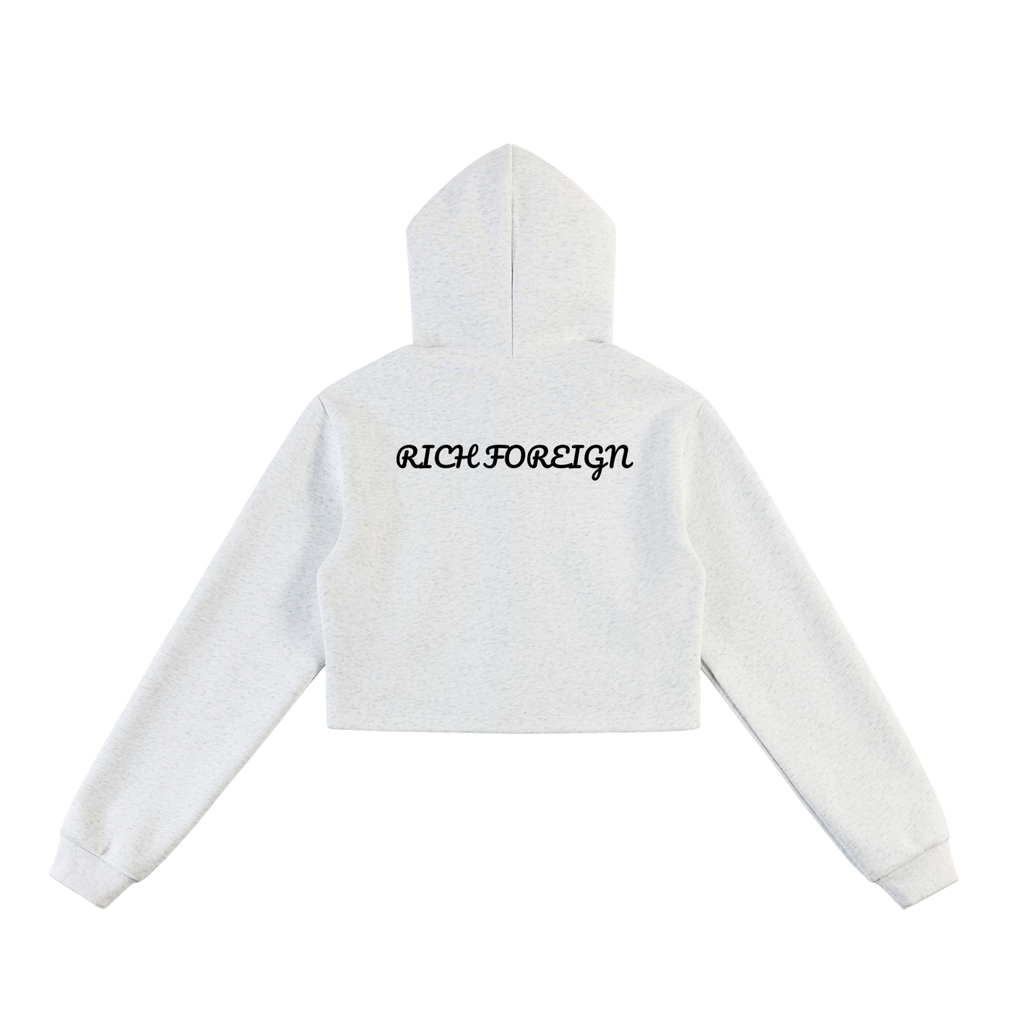 Women Essential Cropped Zip-Up Hoodie